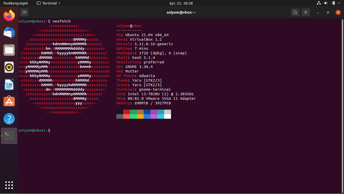 NeoFetch információk